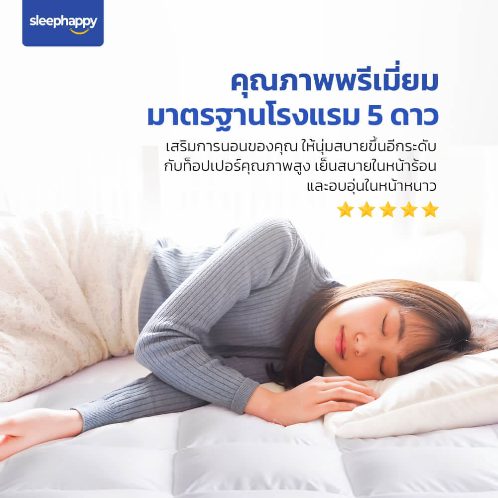แผ่นรองนอน 3.5 ฟุต SLEEPHAPPY MICROFIBER